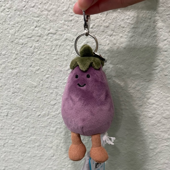 Jellycat Accessories - Jellycat Vivacious Eggplant Bag Charm Keychain With DustBag 100%Authentic NWT US